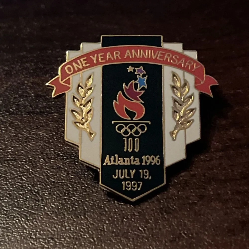 1996 Atlanta Olympics One Year Anniversary Lapel Hat Pin